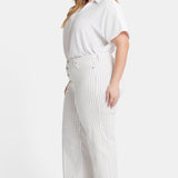 Teresa Wide Leg Ankle Jeans In Plus Size - Beach Cruise Stripe
