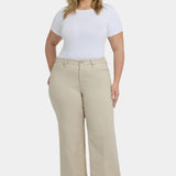 Teresa Wide Leg Ankle Jeans In Plus Size - Feather