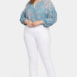 Marilyn Straight Ankle Jeans In Plus Size - Optic White