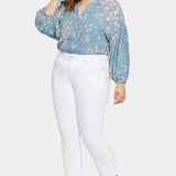 Marilyn Straight Ankle Jeans In Plus Size - Optic White