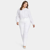 Marilyn Straight Jeans In Plus Size - Optic White