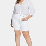 Ella Denim Shorts In Plus Size - Optic White