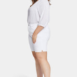 Ella Denim Shorts In Plus Size - Optic White