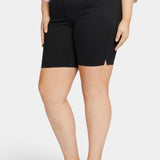 Ella Denim Shorts In Plus Size - Black