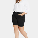 Ella Denim Shorts In Plus Size - Black