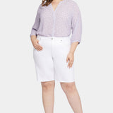 Boyfriend Denim Shorts In Plus Size - Optic White