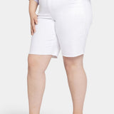 Boyfriend Denim Shorts In Plus Size - Optic White
