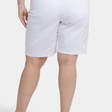 Lilly Denim Shorts In Plus Size - Optic White