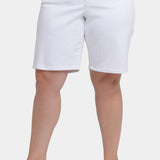 Lilly Denim Shorts In Plus Size - Optic White