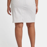 High Waist Skirt In Plus Size - Beach Cruise Stripe