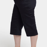 Wide Leg Pedal Pusher Jeans In Plus Size - Black