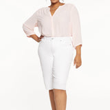 Kristie '80s Bermuda Denim Shorts In Plus Size - Optic White