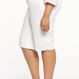 Kristie '80s Bermuda Denim Shorts In Plus Size - Optic White