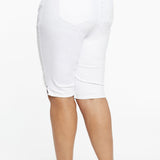 Bike Capri Jeans In Plus Size - Optic White