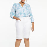 Bike Capri Jeans In Plus Size - Optic White