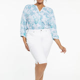 Bike Capri Jeans In Plus Size - Optic White