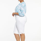 Bike Capri Jeans In Plus Size - Optic White