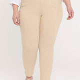 Skinny Ankle Pull-On Jeans In Plus Size - Marisol Warm Sand
