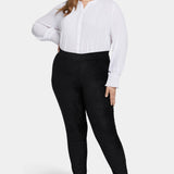 Basic Legging Pants In Plus Size - Black