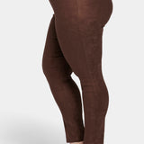 Basic Legging Pants In Plus Size - Dark Chocolate