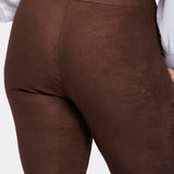 Basic Legging Pants In Plus Size - Dark Chocolate