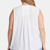Sleeveless Pintuck Blouse In Plus Size - Optic White