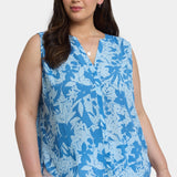Sleeveless Pintuck Blouse In Plus Size - Bellavista