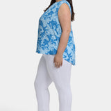 Sleeveless Pintuck Blouse In Plus Size - Bellavista