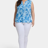 Sleeveless Pintuck Blouse In Plus Size - Bellavista