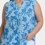 Sleeveless Pintuck Blouse In Plus Size - Bellavista