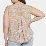 Sleeveless Pintuck Blouse In Plus Size - Cielo Vista