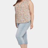 Sleeveless Pintuck Blouse In Plus Size - Cielo Vista