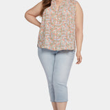 Sleeveless Pintuck Blouse In Plus Size - Cielo Vista