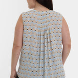 Sleeveless Pintuck Blouse In Plus Size - Cabo Punta