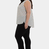 Sleeveless Pintuck Blouse In Plus Size - Cabo Punta