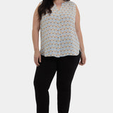 Sleeveless Pintuck Blouse In Plus Size - Cabo Punta