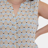 Sleeveless Pintuck Blouse In Plus Size - Cabo Punta