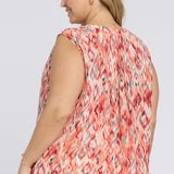Sleeveless Pintuck Blouse In Plus Size - Mojave Mirage