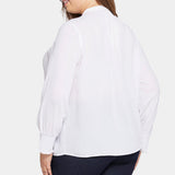 Pleated Peasant Blouse In Plus Size - Optic White