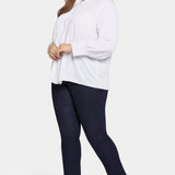 Pleated Peasant Blouse In Plus Size - Optic White
