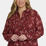 Tuxedo Blouse In Plus Size - Bienvenue