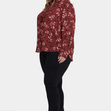 Tuxedo Blouse In Plus Size - Bienvenue