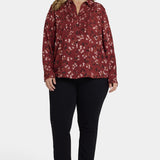 Tuxedo Blouse In Plus Size - Bienvenue