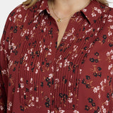 Tuxedo Blouse In Plus Size - Bienvenue