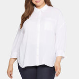 Zoey Blouse in Plus Size - Optic White