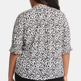 Pleated Peasant Blouse In Plus Size - Gato