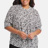 Pleated Peasant Blouse In Plus Size - Gato