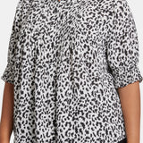 Pleated Peasant Blouse In Plus Size - Gato