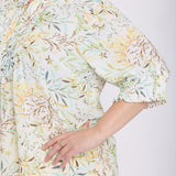 Pleated Short Sleeved Blouse In Plus Size - Chateau Jardin