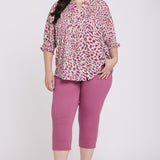 Pleated Short Sleeved Blouse In Plus Size - Sandcastles